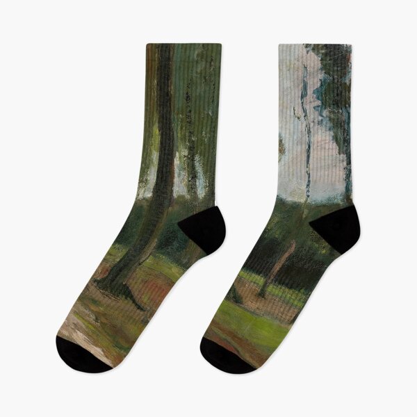 Item preview, Edge of a Wood by Vincent van Gogh: Woodland Path Fine Art Print designed and sold by artofuniverse.