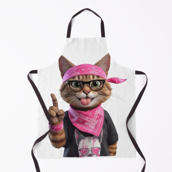 Item preview, Cool Rebel Cat with Pink Bandana - Rocker Kitty Attitude Art designed and sold by Timastorart.