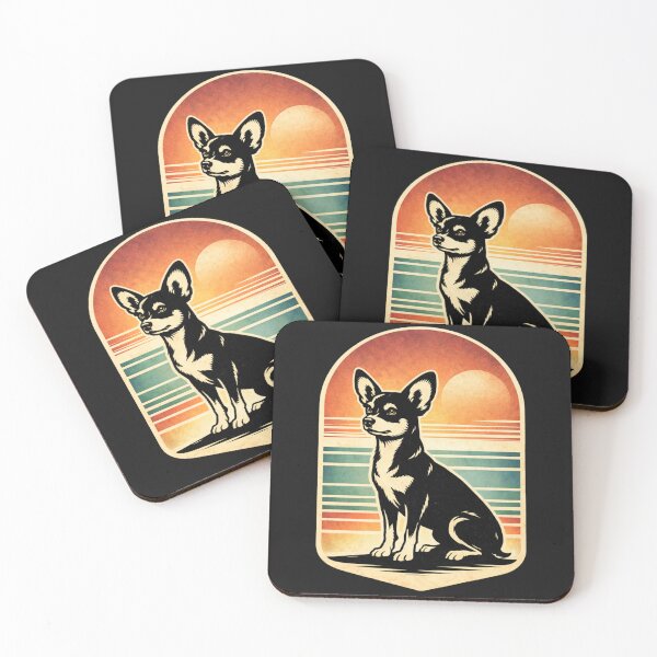 Item preview,  Retro Chihuahua Sunset Linocut Style Dog Illustration Vintage Small Dog Art designed and sold by ZEBBEDE - Minimal Streetwear .