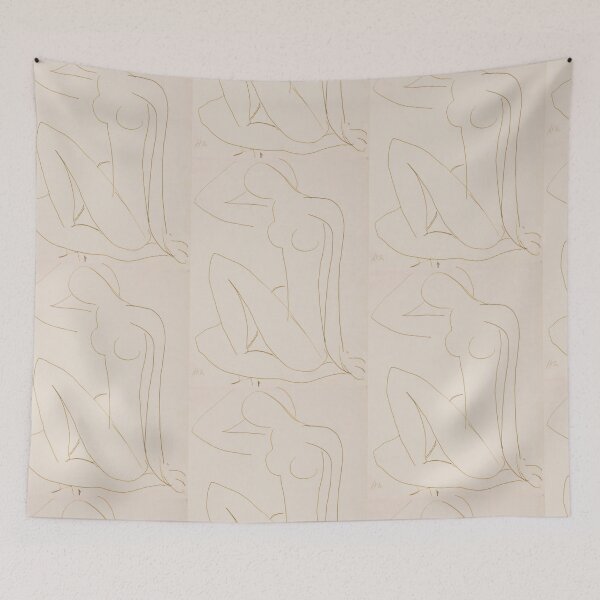 Item preview, Nu Assis by Henri Matisse: Minimalist Nude Line Art Poster designed and sold by artofuniverse.
