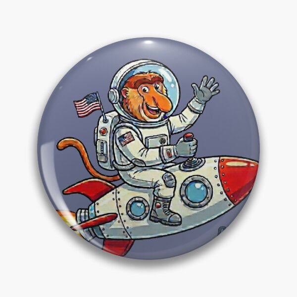 Item preview, Funny Proboscis Monkey Astronaut "NOSA: Nosey Objective Sniffing Agency" Space Adventure designed and sold by Wild-way Art.