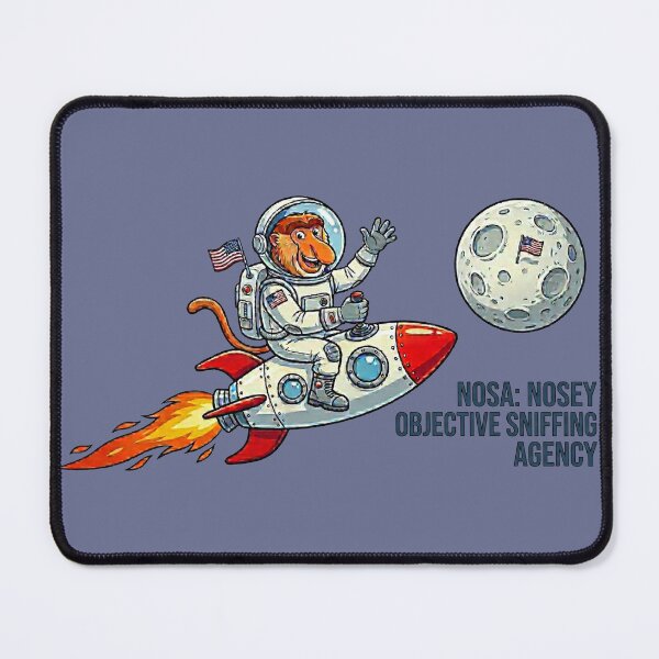 Item preview, Funny Proboscis Monkey Astronaut "NOSA: Nosey Objective Sniffing Agency" Space Adventure designed and sold by Wild-way Art.