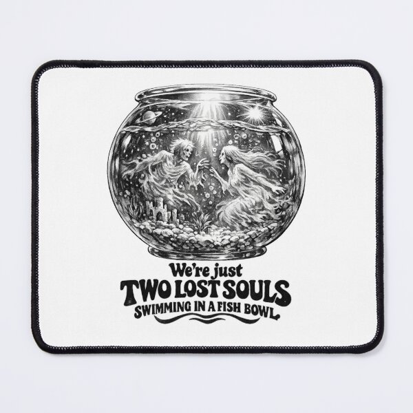 Item preview, Two Lost Souls Swimming in a Fish Bowl – Psychedelic Rock Art Print, Wish You Were Here Inspired, Vintage 70s Aesthetic, Surreal Music Illustration designed and sold by Donsean22.
