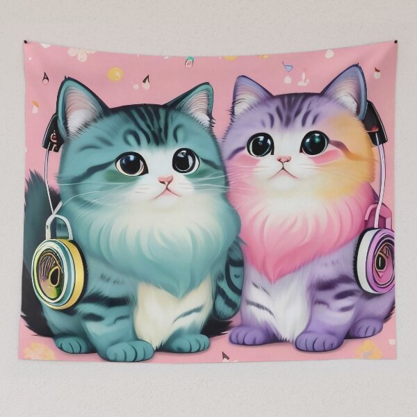 Item preview, Kawaii DJ Kittens: Lo-Fi Music Cats with Headphones designed and sold by Serene Strokes Art.