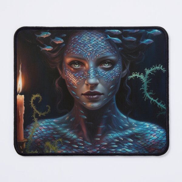 Item preview, Fish Form Mermaid Dark Ocean Fantasy Portrait designed and sold by Mirgonhood.