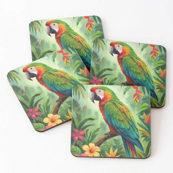 Item preview, Loro en un paisaje floral designed and sold by KriegerTJ.