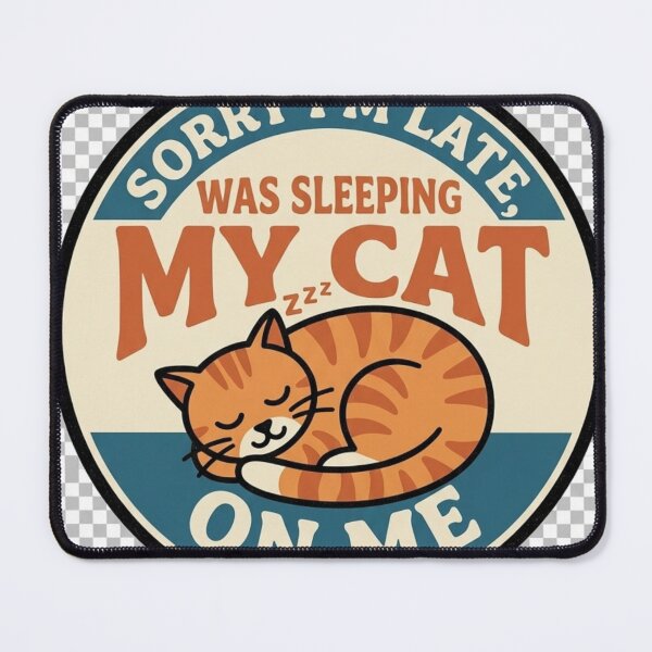 Item preview, Funny Cat Rule - Sorry I'm Late My Cat Was Sleeping On Me designed and sold by Israelfjds.