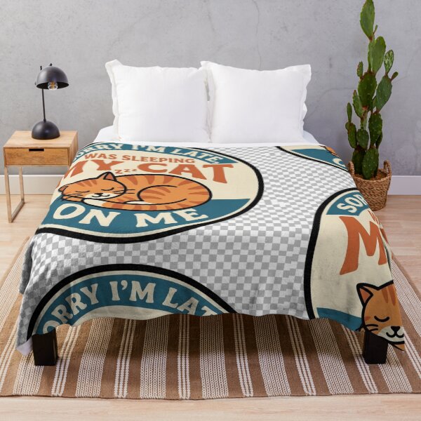 Item preview, Funny Cat Rule - Sorry I'm Late My Cat Was Sleeping On Me designed and sold by Israelfjds.