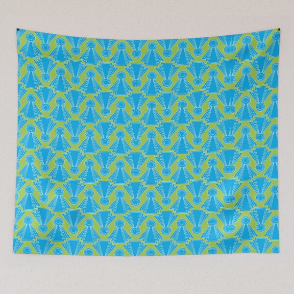 Item preview, Art Deco Aqua and Lime Angels designed and sold by Miller Designs Print & Pattern.