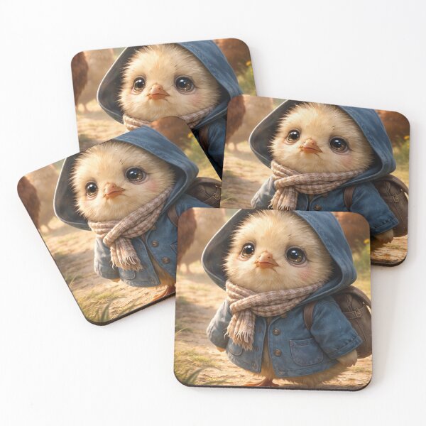 Item preview, Adorable Chick In Blue Jacket Cute Kawaii Art designed and sold by Hafcishop.