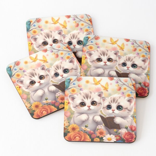 Item preview, Storytime in the Secret Garden: Cute Kittens Reading with Birds designed and sold by Serene Strokes Art.
