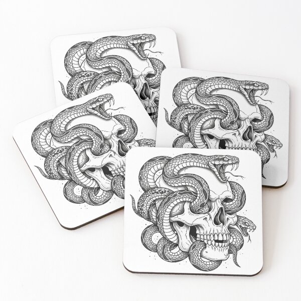 Item preview, Skull and Snake Tattoo Style Design designed and sold by Core Prints.