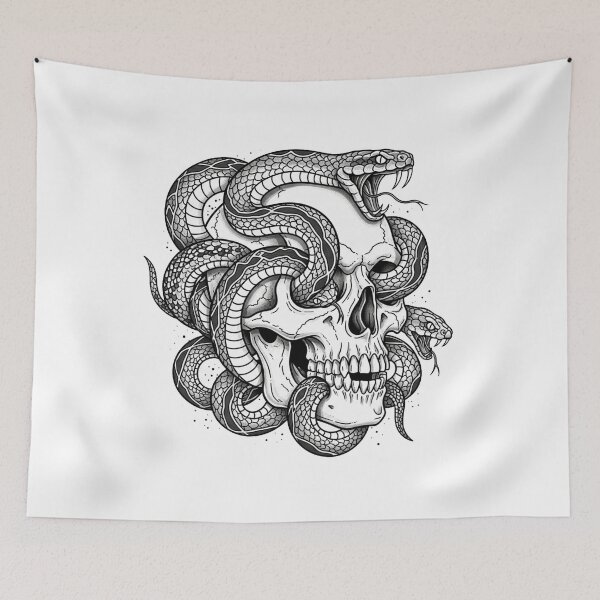 Item preview, Skull and Snake Tattoo Style Design designed and sold by Core Prints.