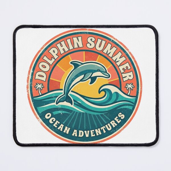 Item preview, Retro Summer Vibe Dolphin | Ocean Beach Party Circle Graphic designed and sold by Wear Sculpt.
