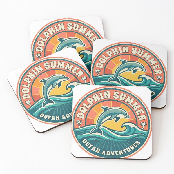Item preview, Retro Summer Vibe Dolphin | Ocean Beach Party Circle Graphic designed and sold by Wear Sculpt.