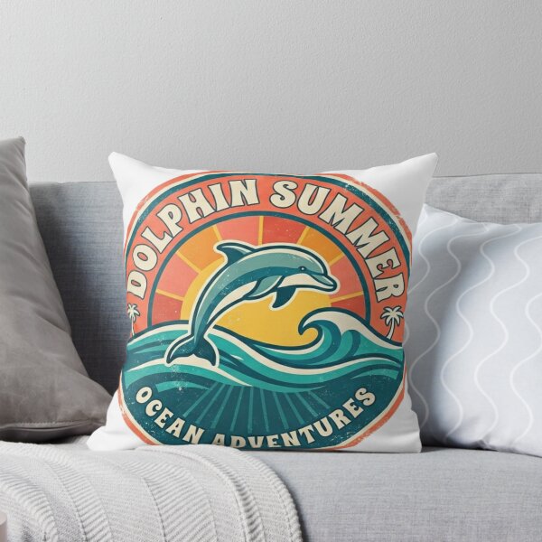 Item preview, Retro Summer Vibe Dolphin | Ocean Beach Party Circle Graphic designed and sold by Wear Sculpt.