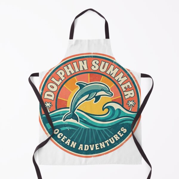Item preview, Retro Summer Vibe Dolphin | Ocean Beach Party Circle Graphic designed and sold by Wear Sculpt.