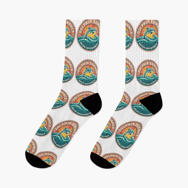 Item preview, Retro Summer Vibe Dolphin | Ocean Beach Party Circle Graphic designed and sold by Wear Sculpt.