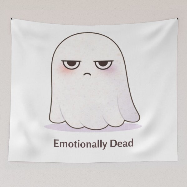 Item preview, Emotionally Dead Ghost | Cute Kawaii Aesthetic | Low Energy Mood Design designed and sold by The Mood Index.