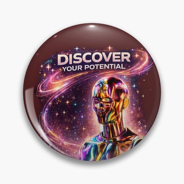 Item preview, Discover Your Potential Futuristic AI Robot Motivational Quote Neon Galaxy Aesthetic Design designed and sold by sumodesign.