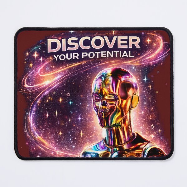 Item preview, Discover Your Potential Futuristic AI Robot Motivational Quote Neon Galaxy Aesthetic Design designed and sold by sumodesign.