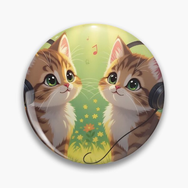 Item preview, Melody of Spring: Musical Kittens with Headphones and Birds designed and sold by Serene Strokes Art.