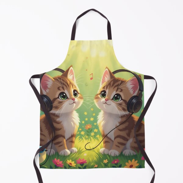 Item preview, Melody of Spring: Musical Kittens with Headphones and Birds designed and sold by Serene Strokes Art.