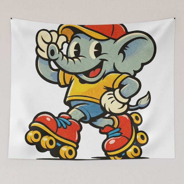 Item preview, Roller Skating Elephant – Playful Motion designed and sold by ForeverPrintsOK.