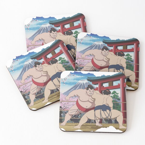 Item preview, Torii Gate Sumo Clash – Traditional Japanese Strength Print designed and sold by ArtFreshStudio.