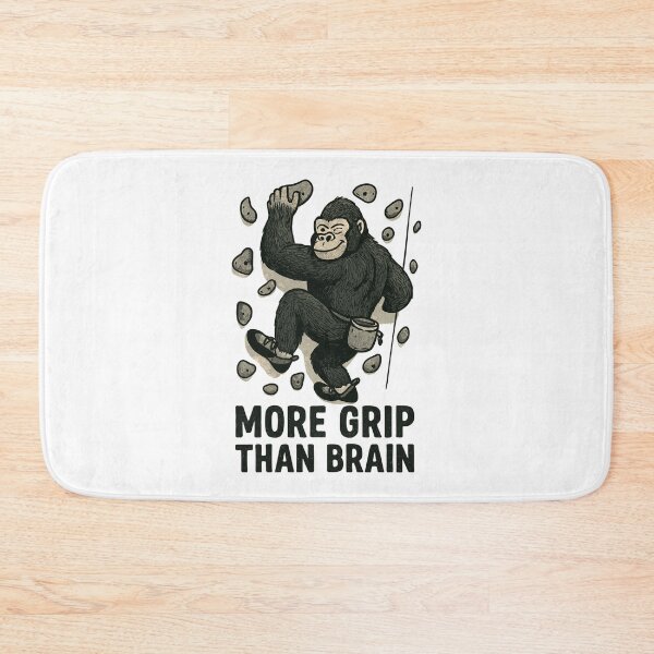 Artikelvorschau, More Grip Than Brain – Gorilla beim Bouldern entworfen und verkauft von Pineapple-Tree.