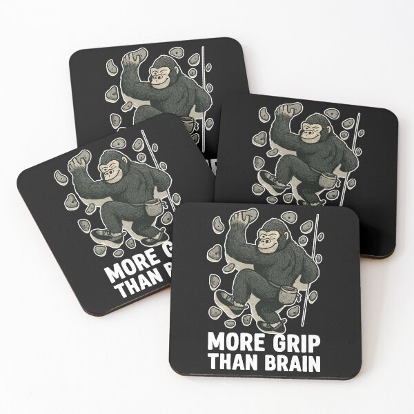 Item preview, More Grip Than Brain – Gorilla Bouldering designed and sold by Pineapple-Tree.