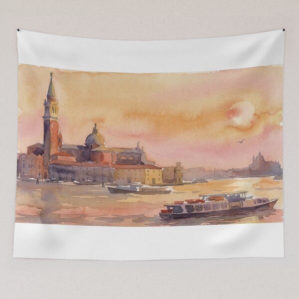 Item preview, Venice Twilight: San Giorgio Maggiore Basilica Watercolor designed and sold by Gene Lvov.
