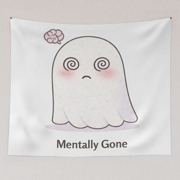 Item preview, Mentally Gone Ghost | Cute Kawaii Aesthetic | Relatable Mood Design designed and sold by The Mood Index.