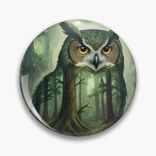 Item preview, Owl in a mystical forest, double exposure designed and sold by KriegerTJ.