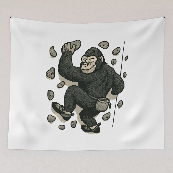 Item preview, Bouldering Gorilla – Monkey on the climbing wall designed and sold by Pineapple-Tree.
