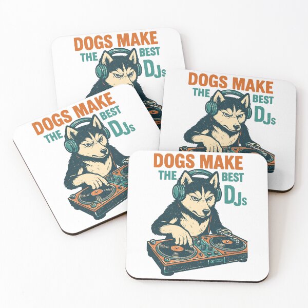 Item preview, Husky DJ Retro Design: Dogs Make the Best DJs designed and sold by Pineapple-Tree.