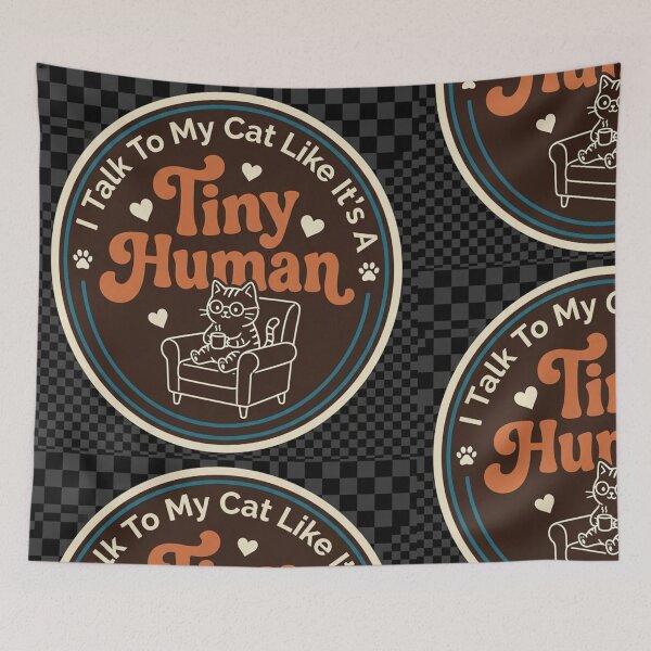 Item preview, I Talk To My Cat Like A Tiny Human - Funny Cat Lover Art designed and sold by Israelfjds.