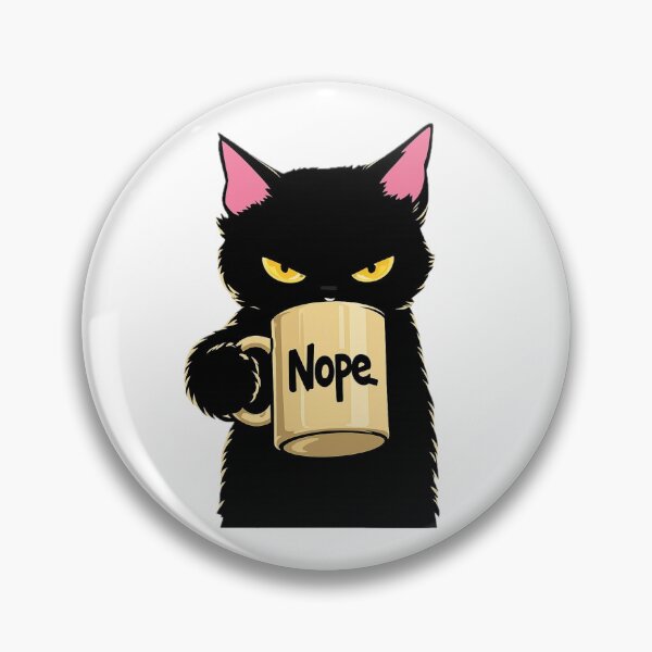 Item preview, Nope Cat Coffee Mug – Funny Black Cat Attitude Meme Minimalist Design designed and sold by CalmRebellion.