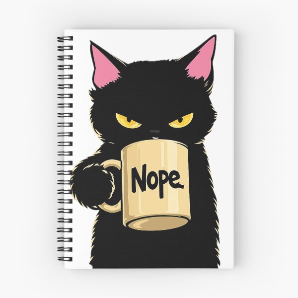 Item preview, Nope Cat Coffee Mug – Funny Black Cat Attitude Meme Minimalist Design designed and sold by CalmRebellion.