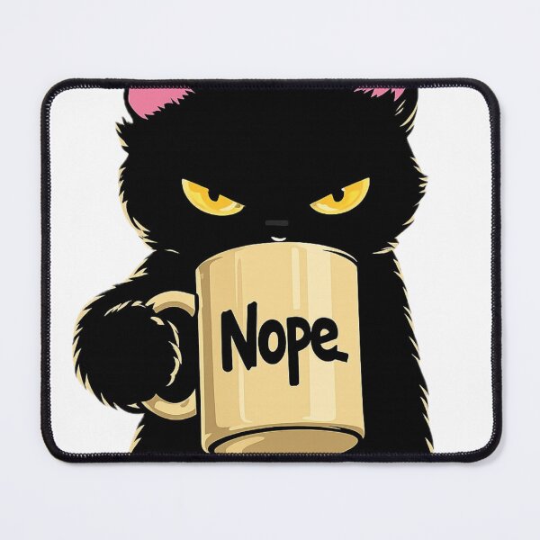 Item preview, Nope Cat Coffee Mug – Funny Black Cat Attitude Meme Minimalist Design designed and sold by CalmRebellion.