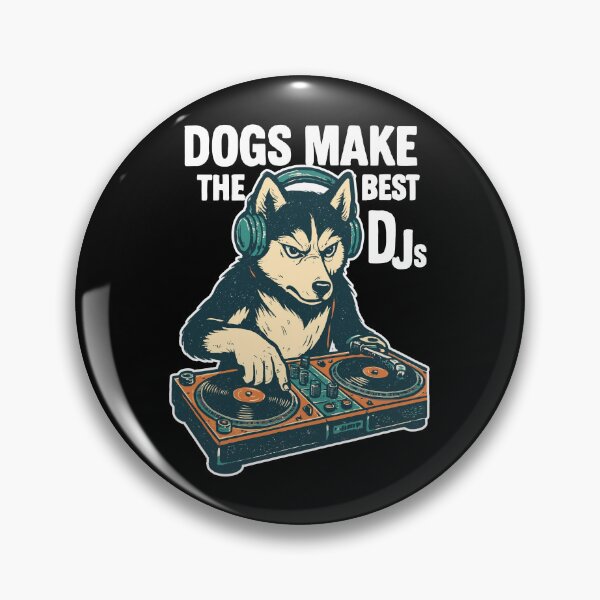 Item preview, Husky DJ Retro Design: Dogs Make the Best DJs designed and sold by Pineapple-Tree.