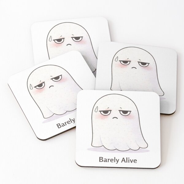 Item preview, Barely Alive Ghost | Cute Kawaii Aesthetic | Dark Humor Mood Design designed and sold by The Mood Index.