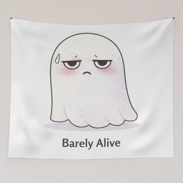 Item preview, Barely Alive Ghost | Cute Kawaii Aesthetic | Dark Humor Mood Design designed and sold by The Mood Index.