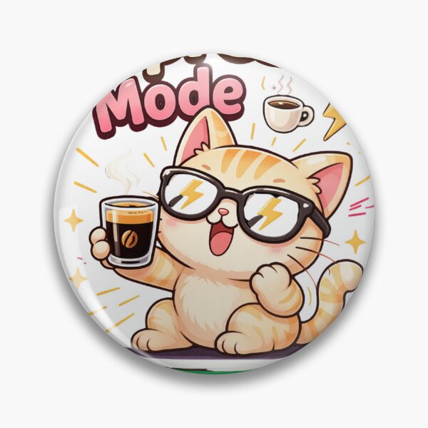 Item preview, Espresso Mode ON ☕⚡ Cute Coffee Cat Energy Boost Design designed and sold by Kawaii Cosmos Cats.