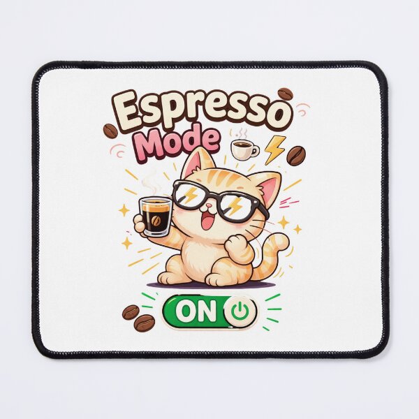 Item preview, Espresso Mode ON ☕⚡ Cute Coffee Cat Energy Boost Design designed and sold by Kawaii Cosmos Cats.
