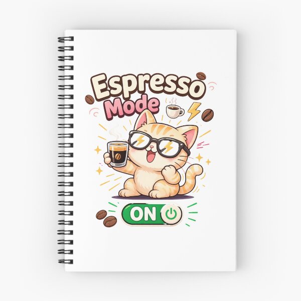 Item preview, Espresso Mode ON ☕⚡ Cute Coffee Cat Energy Boost Design designed and sold by Kawaii Cosmos Cats.