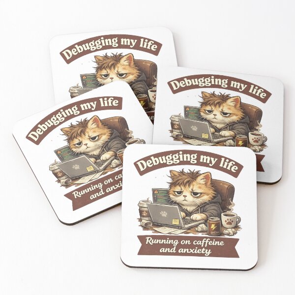 Item preview, Overworked Cat Programmer Funny Design designed and sold by Hoffmann-Shop.