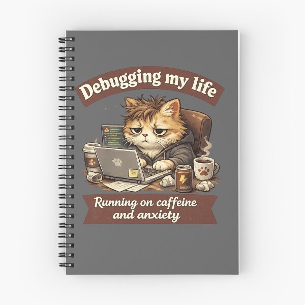 Item preview, Overworked Cat Programmer Funny Design designed and sold by Hoffmann-Shop.