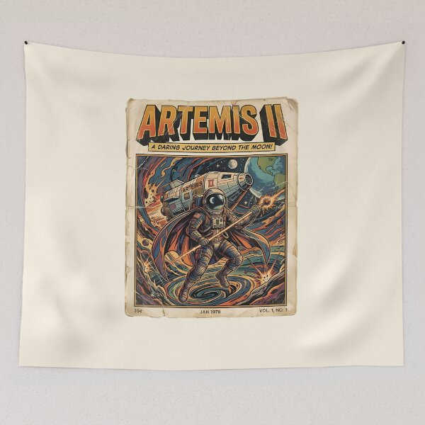 Item preview, Artemis II Lunar Journey - Vintage Sci-Fi Comic Book Cover designed and sold by Stardust Motel.