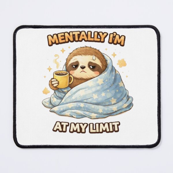 Item preview, Introvert Sloth Design – “Mentally I’m At My Limit” Funny Relatable Quote, Cute Lazy Sloth Aesthetic Graphic designed and sold by SilenceInNature.